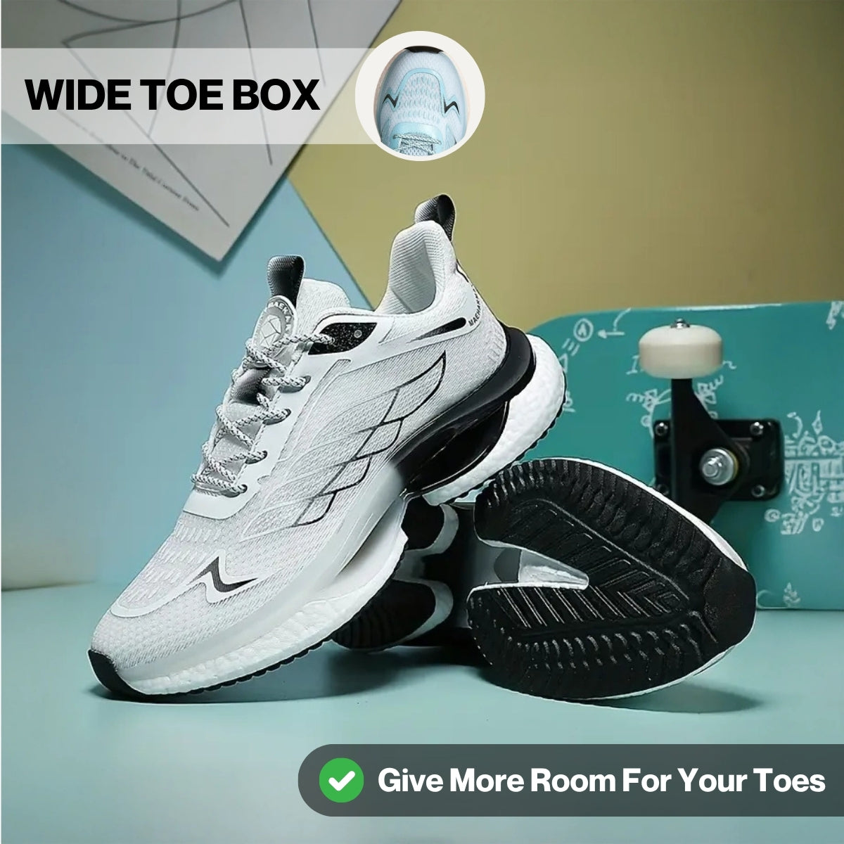 Aerion - Wide Toe Box, Hands Free & Supportive Walking Shoes